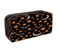 VAPOKF Astuccio portapenne per studenti, astuccio con cerniera, per ragazzi e ragazze, materiale scolastico e ufficio, ragno su ragnatele, Pipistrelli e stelle in volo, 2.3x8.2x3.9in/6x21x10cm,