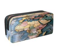 VAPOKF Astuccio portapenne per studenti, astuccio con cerniera, per ragazzi e ragazze, materiale scolastico e ufficio, mappa dei viaggi in Africa, Multi, 2.3x8.2x3.9in/6x21x10cm, Astuccio