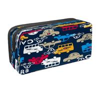 VAPOKF Astuccio portapenne per studenti, astuccio con cerniera, per ragazzi e ragazze, materiale scolastico e ufficio, camion e auto dei cartoni animati, Taxi colorato dell'autobus dell'automobile,