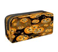VAPOKF Astuccio portapenne per studenti, astuccio con cerniera, per ragazzi e ragazze, materiale scolastico e ufficio, fantasmi e pipistrelli di Halloween, Zucche Jack di Halloween,