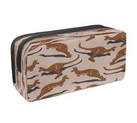 VAPOKF Astuccio portapenne per studenti, astuccio con cerniera, per ragazzi e ragazze, materiale scolastico e ufficio, canguro australiano e ombra, Canguro australiano e ombra,