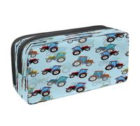 VAPOKF Astuccio portapenne per studenti, astuccio con cerniera, per ragazzi e ragazze, materiale scolastico e ufficio, camion e auto dei cartoni animati, Trattori Cartoon, 2.3x8.2x3.9in/6x21x10cm,