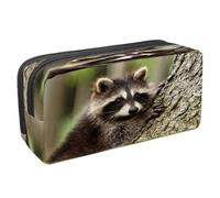 VAPOKF Astuccio portapenne per studenti, astuccio con cerniera, per ragazzi e ragazze, materiale scolastico e ufficio, canguro australiano e ombra, Raccoon Arrampicata sull'albero,