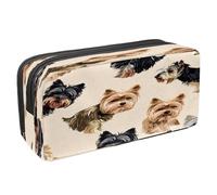 VAPOKF Astuccio portapenne per studenti, astuccio con cerniera, per ragazzi e ragazze, per scuola e ufficio, Yorkshire Terrier, Multi, 2.3x8.2x3.9in/6x21x10cm, Astuccio