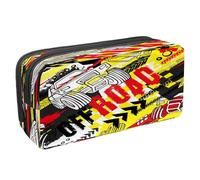 VAPOKF Astuccio portapenne per studenti, astuccio per cancelleria con cerniera, per ragazzi e ragazze, materiale scolastico e ufficio, elica e quadrante con aereo grunge, Grunge Offroad Truck,