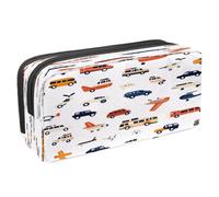 VAPOKF Astuccio portapenne per studenti, astuccio per cancelleria con cerniera, per ragazzi e ragazze, materiale scolastico e ufficio, autobus e trasporto aereo, Multi, 2.3x8.2x3.9in/6x21x10cm