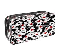 VAPOKF Astuccio portapenne per studenti, astuccio per cancelleria con cerniera, per ragazzi e ragazze, forniture per la scuola e l'ufficio, carte da gioco sparse Ace, Seamless Carte da gioco modello