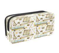 VAPOKF Astuccio portapenne per studenti, astuccio per cancelleria con cerniera, per ragazzi e ragazze, materiale scolastico e ufficio, motivo auto vintage, Scuolabus righello libro di testo matita e