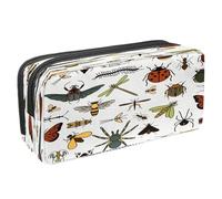 VAPOKF Astuccio portapenne per studenti, astuccio per cancelleria con cerniera, per ragazzi e ragazze, forniture per la scuola e l'ufficio, vecchie auto classiche e tricicli, Insetti Coccinella Ape