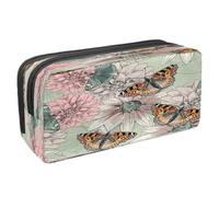 VAPOKF Astuccio portapenne per studenti, astuccio per cancelleria con cerniera, per ragazzi e ragazze, forniture per la scuola e l'ufficio, vecchie auto classiche e tricicli, Farfalla e fiori