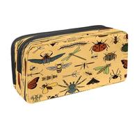 VAPOKF Astuccio portapenne per studenti, astuccio per cancelleria con cerniera, per ragazzi e ragazze, forniture per la scuola e l'ufficio, vecchie auto classiche e tricicli, Insetti Falene Ape