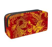VAPOKF Astuccio portapenne per studenti, cancelleria per adolescenti, ragazzi e ragazze, articoli per scuola e ufficio, arte cinese Dragon e Phoniex, Multi, 2.3x8.2x3.9in/6x21x10cm, Organizer per