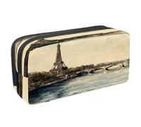 VAPOKF Astuccio portapenne per studenti, cancelleria per adolescenti, ragazzi e ragazze, forniture per ufficio scolastico - Francia Travel Bridge River Paris Tower