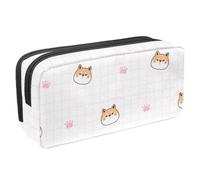 VAPOKF Astuccio portapenne per studenti, cancelleria per adolescenti, ragazzi e ragazze, forniture per scuola e ufficio, motivo cartone animato Shiba Inu con viso e zampa, Multi,