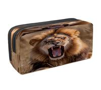 VAPOKF Astuccio portapenne per studenti, cancelleria per adolescenti, ragazzi e ragazze, forniture per scuola e ufficio, motivo: leone ruggente