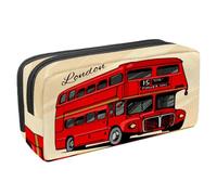 VAPOKF Astuccio portapenne per studenti, cancelleria per adolescenti, ragazzi e ragazze, forniture per scuola e ufficio, autobus rosso a due piani di Londra, Multi, 2.3x8.2x3.9in/6x21x10cm, Organizer