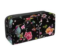 VAPOKF Astuccio portapenne per studenti, cancelleria per adolescenti, ragazzi e ragazze, forniture per scuola e ufficio, ricamo vintage con uccello, farfalla floreale, Multi, 2.3x8.2x3.9in/6x21x10cm