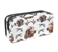 VAPOKF Astuccio portapenne per studenti, cancelleria per adolescenti, ragazzi e ragazze, forniture per ufficio e scuola - Setter irlandese Deutsch Kurzhaar e Wild Duck, Multi, 2.3x8.2x3.9in/6x21x10cm,