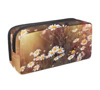 VAPOKF Astuccio portapenne per studenti, cancelleria per adolescenti, ragazzi e ragazze, forniture per scuola e ufficio, motivo margherita e camomilla selvatica, Multi, 2.3x8.2x3.9in/6x21x10cm,