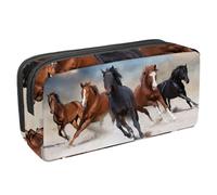 VAPOKF Astuccio portapenne per studenti, cancelleria per adolescenti, ragazzi e ragazze, forniture scolastiche e per ufficio, motivo: cavalli che corrono su Desert Storm, Multi,