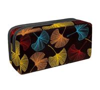 VAPOKF Astuccio portapenne per studenti, cancelleria per adolescenti, ragazzi e ragazze, forniture scolastiche per ufficio - colorato Gingko Biloba senza lasciare su nero, Multi,