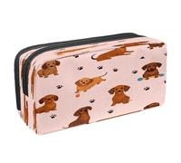 VAPOKF Astuccio portapenne per studenti, cancelleria per adolescenti, ragazzi e ragazze, forniture scolastiche e ufficio, impronte di cani grigi