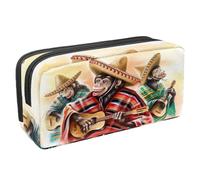 VAPOKF Astuccio portapenne per studenti, cancelleria per adolescenti, ragazzi e ragazze, forniture scolastiche e ufficio, scimmia in abito messicano che suona la chitarra, Multi,