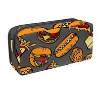 VAPOKF Astuccio portapenne per studenti, cancelleria per adolescenti, ragazzi e ragazze, forniture scolastiche per ufficio - Fast Foods hamburger pizza hot-dog, Multi, 2.3x8.2x3.9in/6x21x10cm,