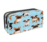 VAPOKF Astuccio portapenne per studenti, cancelleria per adolescenti, ragazzi e ragazze, forniture scolastiche per ufficio - Bulldog e Jack Russell Terrier