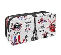VAPOKF Astuccio portapenne per studenti, cancelleria per adolescenti, ragazzi e ragazze, forniture scolastiche per ufficio - Bonjour Parigi France Culture, Multi, 2.3x8.2x3.9in/6x21x10cm, Organizer