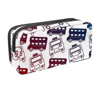 VAPOKF Astuccio portapenne per studenti, cancelleria per adolescenti, ragazzi e ragazze, forniture scolastiche e ufficio, autobus rosso a due piani e taxi, Multi, 2.3x8.2x3.9in/6x21x10cm, Organizer