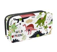 VAPOKF Astuccio portapenne per studenti, cancelleria per adolescenti, ragazzi e ragazze, forniture scolastiche per ufficio - Dinosauro Wild Friend, Multi, 2.3x8.2x3.9in/6x21x10cm, Organizer per borse