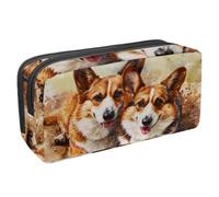 VAPOKF Astuccio portapenne per studenti, cancelleria per adolescenti, ragazzi e ragazze, forniture scolastiche per ufficio - Dirty Two Corgi Dogs, Multi, 2.3x8.2x3.9in/6x21x10cm, Organizer per borse