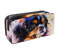 VAPOKF Astuccio portapenne per studenti, cancelleria per adolescenti, ragazzi e ragazze, forniture scolastiche per ufficio - Cane Cavalier King Charles Spaniel, Multi, 2.3x8.2x3.9in/6x21x10cm,