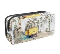 VAPOKF Astuccio portapenne per studenti, cancelleria per adolescenti, ragazzi e ragazze, forniture scolastiche per ufficio - Old Tram on The Street, Multi, 2.3x8.2x3.9in/6x21x10cm, Organizer per borse