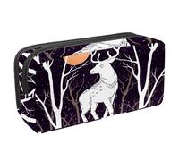 VAPOKF Astuccio portapenne per studenti, cancelleria per adolescenti, ragazzi e ragazze, materiale scolastico e ufficio, motivo: cervo delle nevi sotto la luna, Multi, 2.3x8.2x3.9in/6x21x10cm,