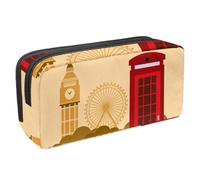 VAPOKF Astuccio portapenne per studenti, cancelleria per adolescenti, ragazzi e ragazze, materiale scolastico e ufficio, motivo: I Love London Symbols Big Ben, Multi, 2.3x8.2x3.9in/6x21x10cm,