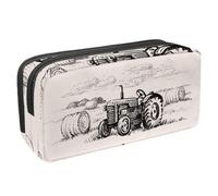 VAPOKF Astuccio portapenne per studenti, cancelleria per adolescenti, ragazzi, ragazze, forniture scolastiche e ufficio, motivo: trattore vintage su terreni agricoli, Multi, 2.3x8.2x3.9in/6x21x10cm,