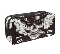 VAPOKF Astuccio portapenne per studenti, cancelleria per adolescenti, ragazzi, ragazze, forniture scolastiche e ufficio, stile vintage, motivo: teschi di gangster, Multi, 2.3x8.2x3.9in/6x21x10cm,