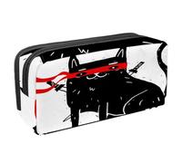 VAPOKF Astuccio portapenne per studenti, cancelleria per adolescenti, ragazzi, ragazze, forniture scolastiche per ufficio - gatto ninja, Multi, 2.3x8.2x3.9in/6x21x10cm, Organizer per borse