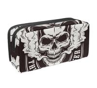 VAPOKF Astuccio portapenne per studenti, cancelleria per adolescenti, ragazzi, ragazze, forniture scolastiche e ufficio, stile vintage, motivo: teschi di gangster, Multi, 2.3x8.2x3.9in/6x21x10cm,