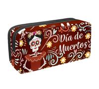 VAPOKF Astuccio portapenne per studenti, cancelleria per adolescenti, ragazzi, ragazze, forniture scolastiche e ufficio, divertente con scheletri di Dead Day Woman, Multi, 2.3x8.2x3.9in/6x21x10cm,