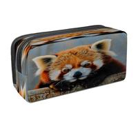 VAPOKF Astuccio portapenne per studenti con cerniera, per ragazzi e ragazze, articoli per la scuola e l'ufficio, panda rosso sdraiato sul tronco d'albero, Multi, 2.3x8.2x3.9in/6x21x10cm, Astuccio