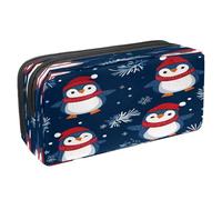 VAPOKF Astuccio portapenne per studenti con cerniera, per ragazzi e ragazze, articoli per la scuola e l'ufficio, motivo: pinguini invernali felici, Multi, 2.3x8.2x3.9in/6x21x10cm, Astuccio