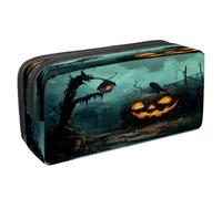 VAPOKF Astuccio portapenne per studenti con cerniera, per ragazzi e ragazze, articoli per la scuola e l'ufficio, motivo: albero morto di Halloween e zucca, Multi, 2.3x8.2x3.9in/6x21x10cm, Astuccio