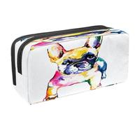 VAPOKF Astuccio portapenne per studenti con cerniera, per ragazzi e ragazze, articoli per la scuola e l'ufficio, Tiger Prowl on The Road, Bulldog francese colorato, 2.3x8.2x3.9in/6x21x10cm, Astuccio