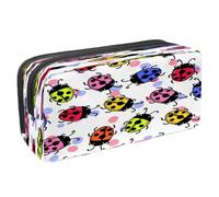 VAPOKF Astuccio portapenne per studenti con cerniera, per ragazzi e ragazze, articoli per la scuola e l'ufficio, Tiger Prowl on The Road, Coccinella a pois colorati, 2.3x8.2x3.9in/6x21x10cm, Astuccio