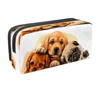 VAPOKF Astuccio portapenne per studenti con cerniera, per ragazzi e ragazze, articoli per la scuola e l'ufficio, Tiger Prowl on The Road, Cavalier King Charles Spaniel Labrador e Carlino,