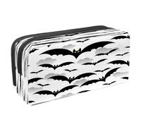 VAPOKF Astuccio portapenne per studenti con cerniera, per ragazzi e ragazze, forniture per la scuola e l'ufficio, motivo: Zombie Hand Out of Hell, Spaventoso pipistrello di Halloween,