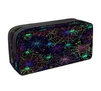 VAPOKF Astuccio portapenne per studenti con cerniera, per ragazzi e ragazze, forniture per la scuola e l'ufficio, motivo: Zombie Hand Out of Hell, Ragnatela psichedelica, 2.3x8.2x3.9in/6x21x10cm,